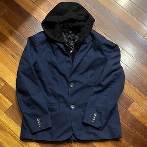 Guess Navy Blazer with Detachable Hooded Vest XXL